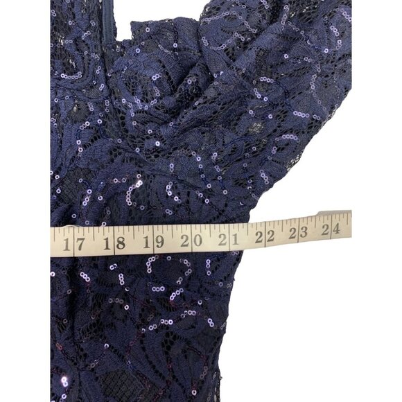 Blu Sage Women's Navy Blu Blue Elegant Gown - Picture 7 of 8